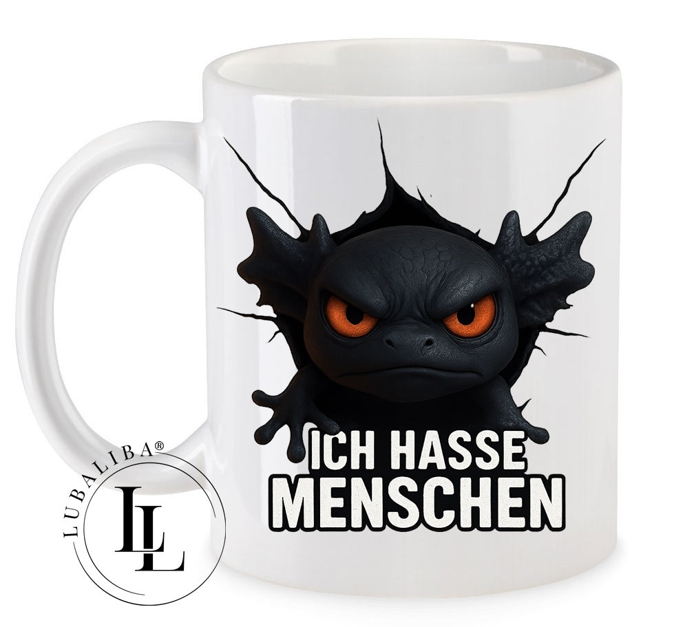 " Axolotl Nightlottel IHM " Ich Hasse Menschen Tasse Keramik Motiv: AAE